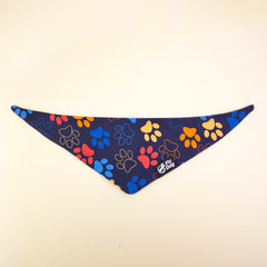 Bandana Flydog Tie On Blue Paws