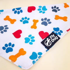 Bandana Flydog Tie On White Paws