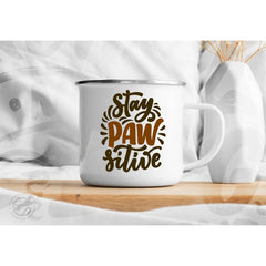 Cană emailată Stay Pawsitive