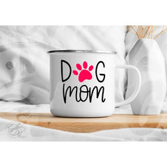 Cană emailată Dog Mom Paw