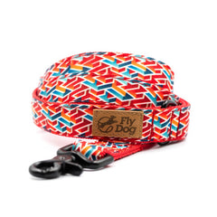 Lesă Flydog Designer Red Maze