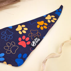 Bandana Flydog Tie On Blue Paws