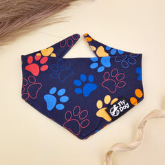 Bandana Flydog Tie On Blue Paws
