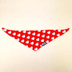 Bandana Flydog Tie On Red Hearts