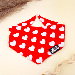Bandana Flydog Tie On Red Hearts