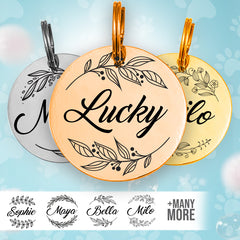 Flydog Medalion Oțel Gravat Floral 2