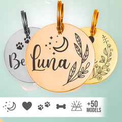 Flydog Medalion Oțel Gravat Flowers