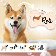 Flydog Medalion Personalizat Forma de Os Rasă Câini