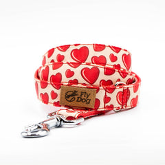Lesă Flydog Designer Red Hearts