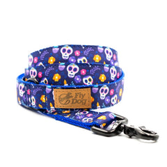 Lesă Flydog Designer Blue Halloween Skull