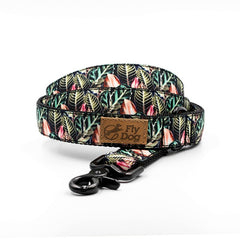 Lesă Designer Black Night Leafs